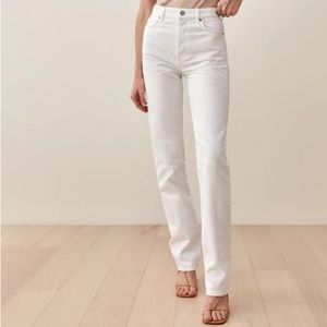 Reformation Cynthia white long jeans